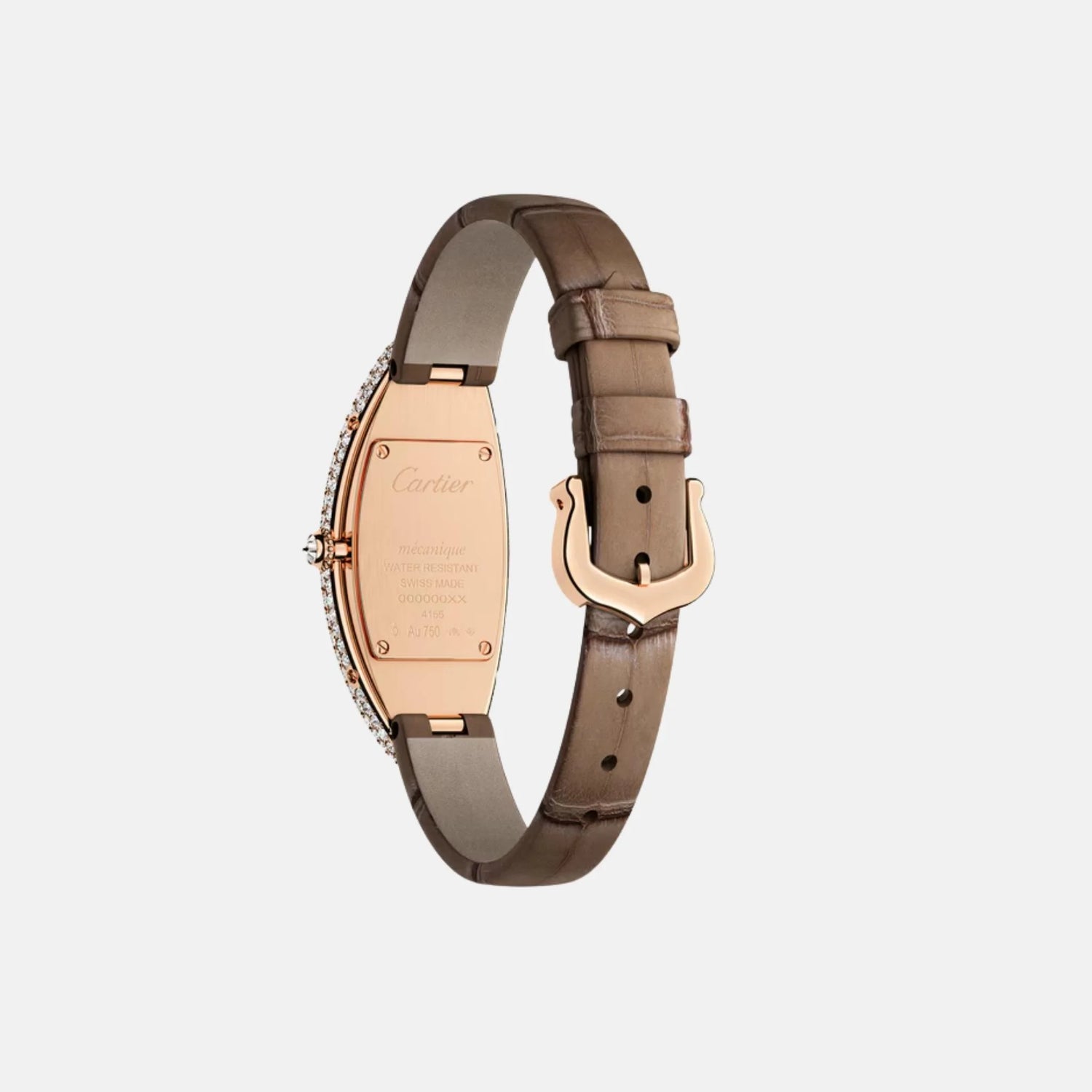 Cartier Baignoire Allongée Medium 18K Rose Gold Diamond Set WJBA0006, Back