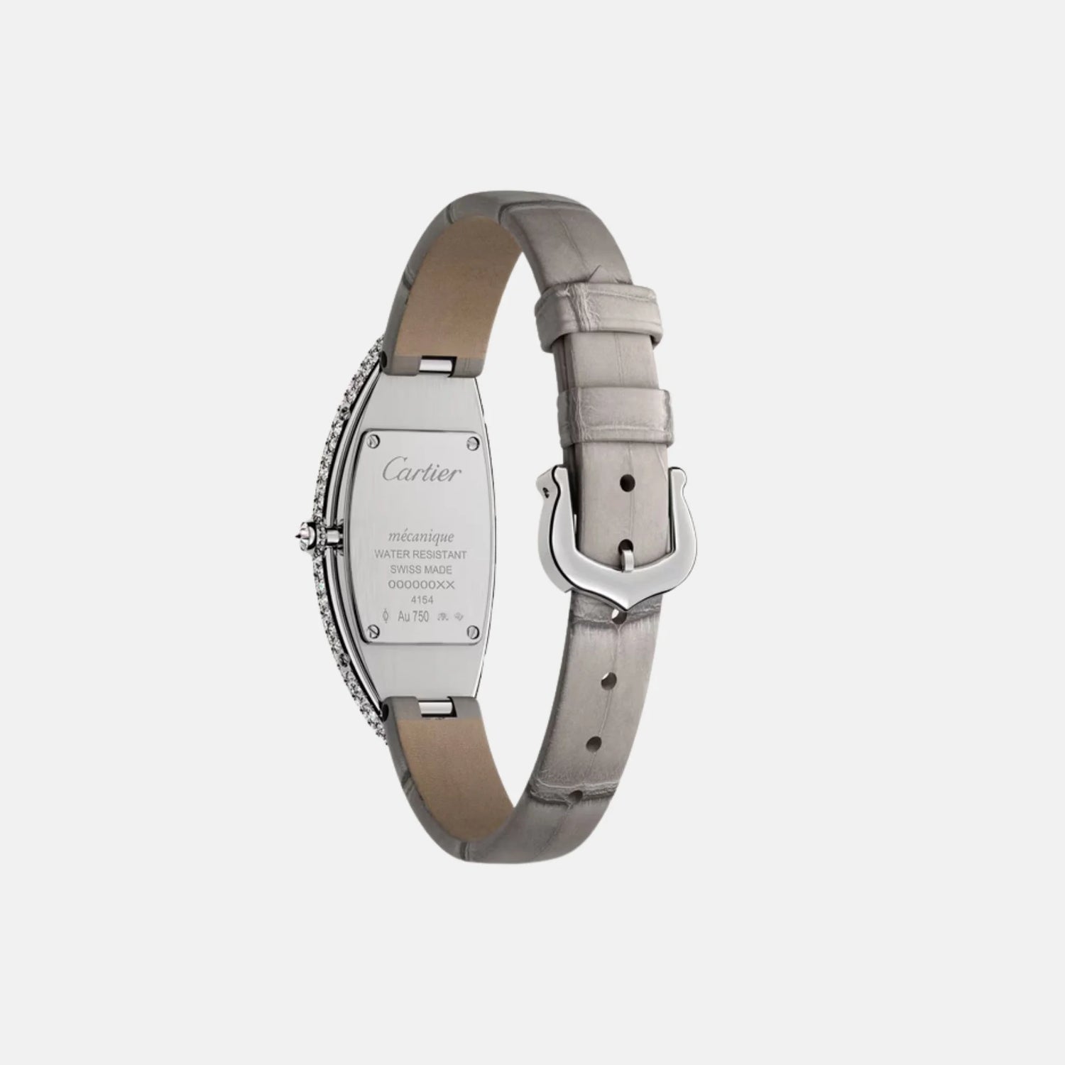 Cartier Baignoire Allongee Medium 18K White Gold Diamond Set WJBA0007, Back