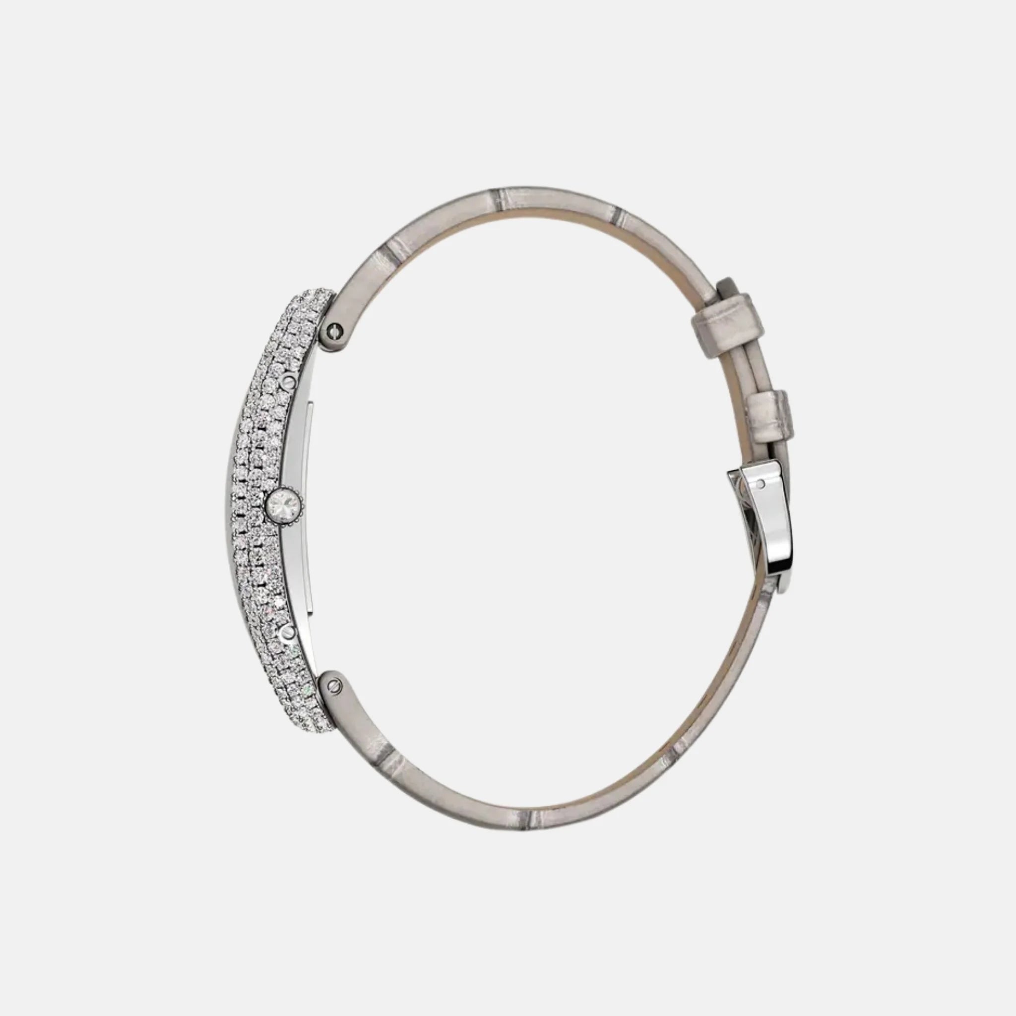 Cartier Baignoire Allongee Medium 18K White Gold Diamond Set WJBA0007, Side