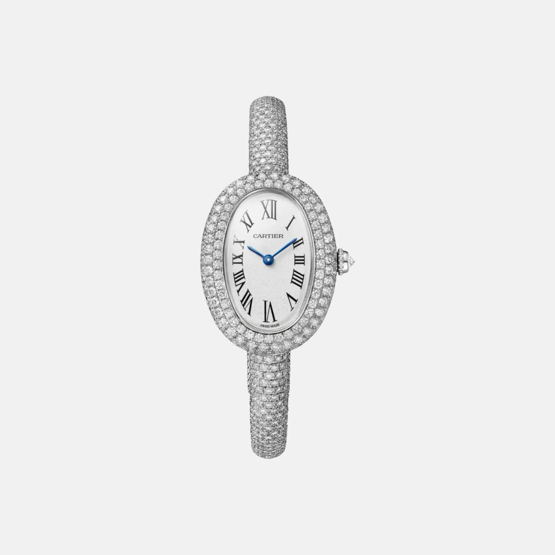 Cartier Baignoire Small 18K White Gold Size 15 Diamond Set HPI01823
