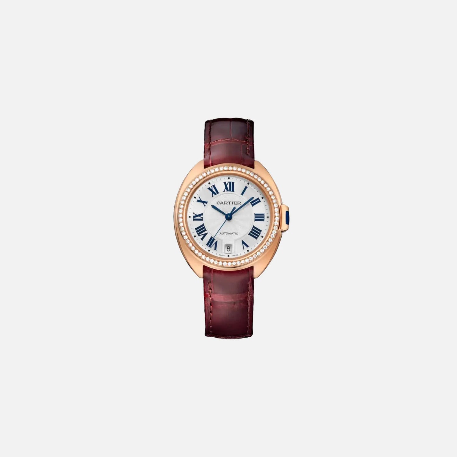 Cartier Cle De Cartier Rose Gold &amp; Diamond - Leather WJCL0013, Front