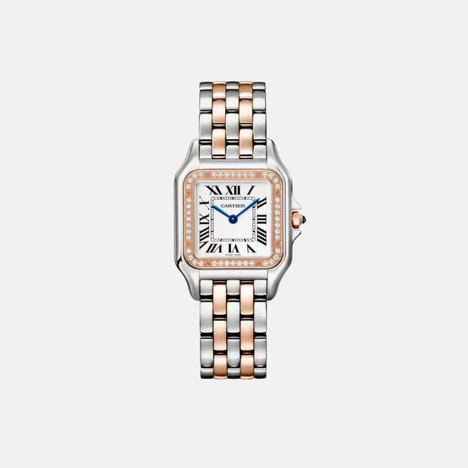 Cartier Panthere Medium Model Rose Gold Steel Diamond Bezel W3PN0010