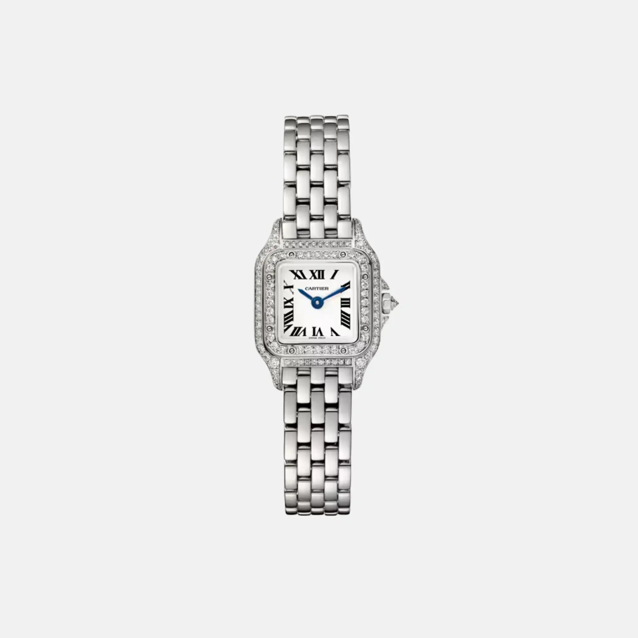 Cartier Panthere Mini Model Rhodium White Gold Diamond Set WJPN0019, Front