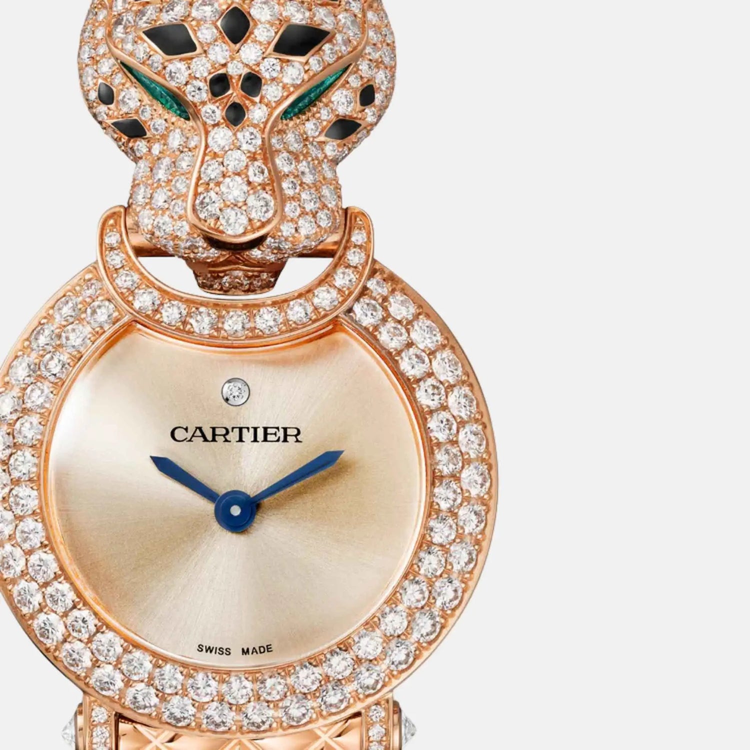 Cartier Panthere Rose Gold Full Diamond Panther Head HPI01510, Close
