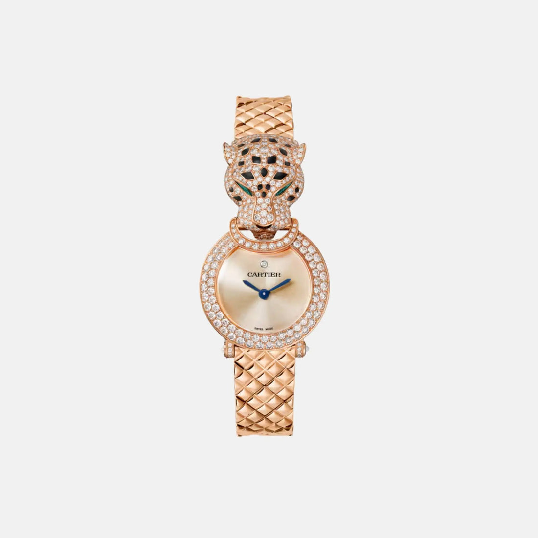 Cartier Panthere Rose Gold Full Diamond Panther Head HPI01510, Front