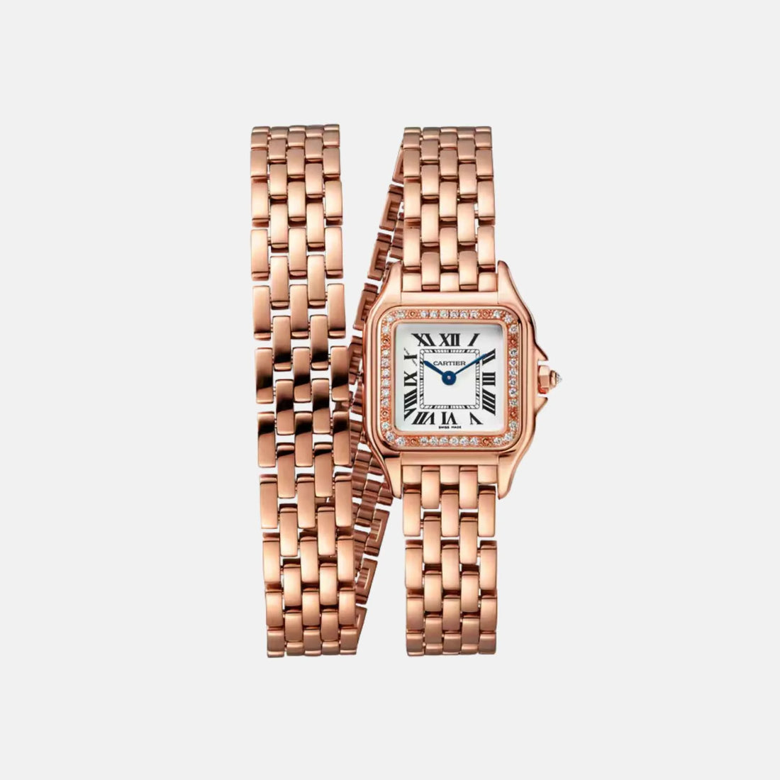 Cartier Panthere Small Model Rose Gold Double Loop Diamond WJPN0014, Front