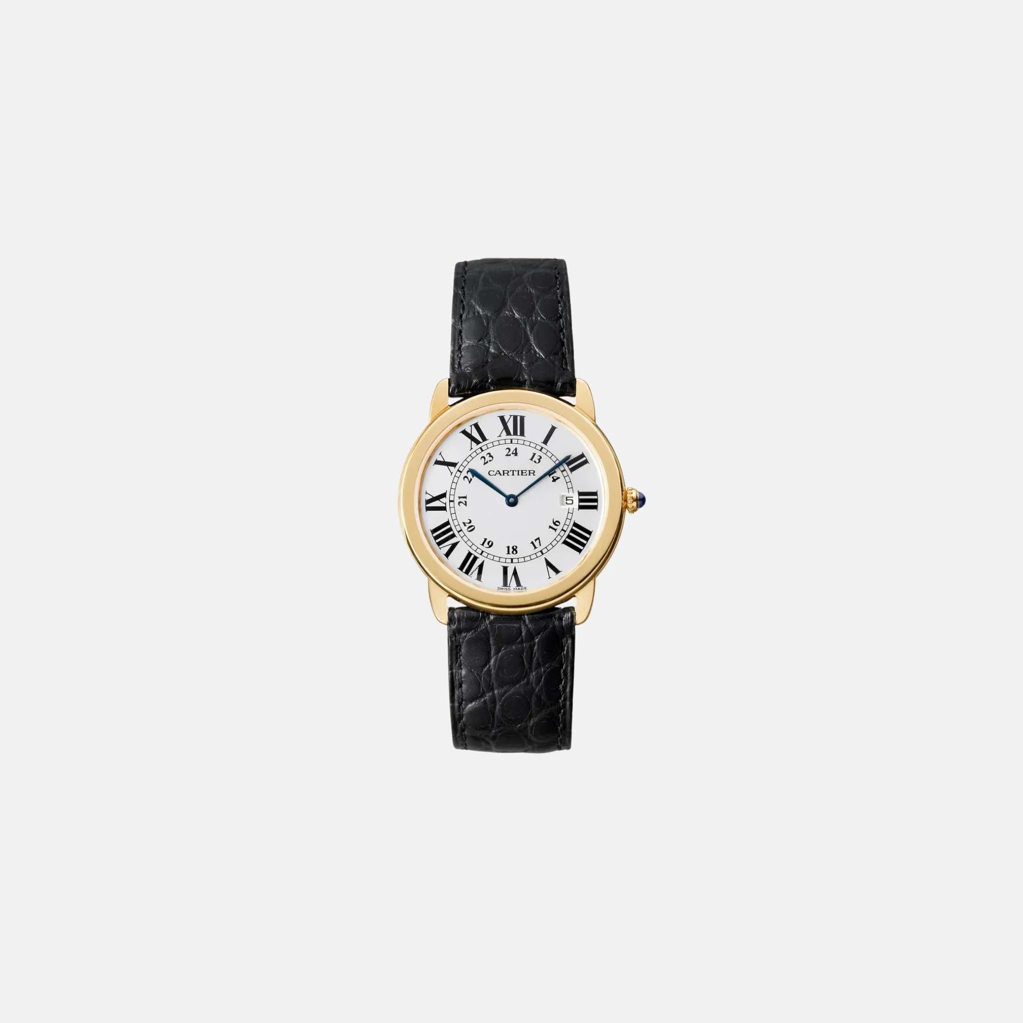 Cariter Ronde Solo de Cartier Yellow Gold - Silvered 36mm W6700455, Front