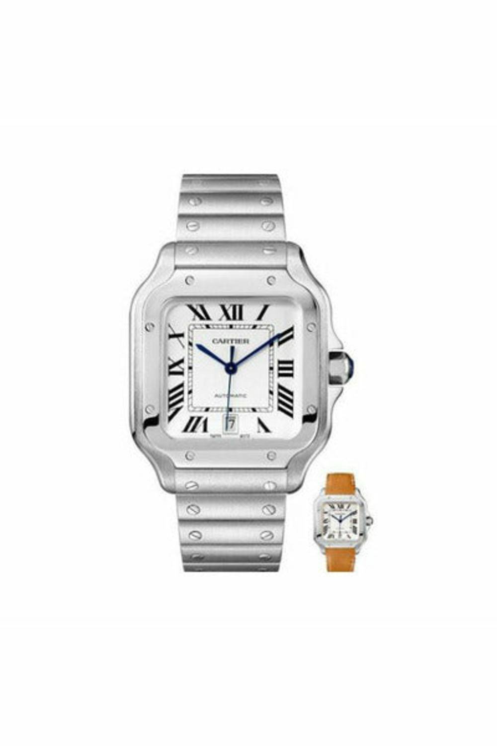 Santos De Cartier Stainless Steel 39.8Mm Men&