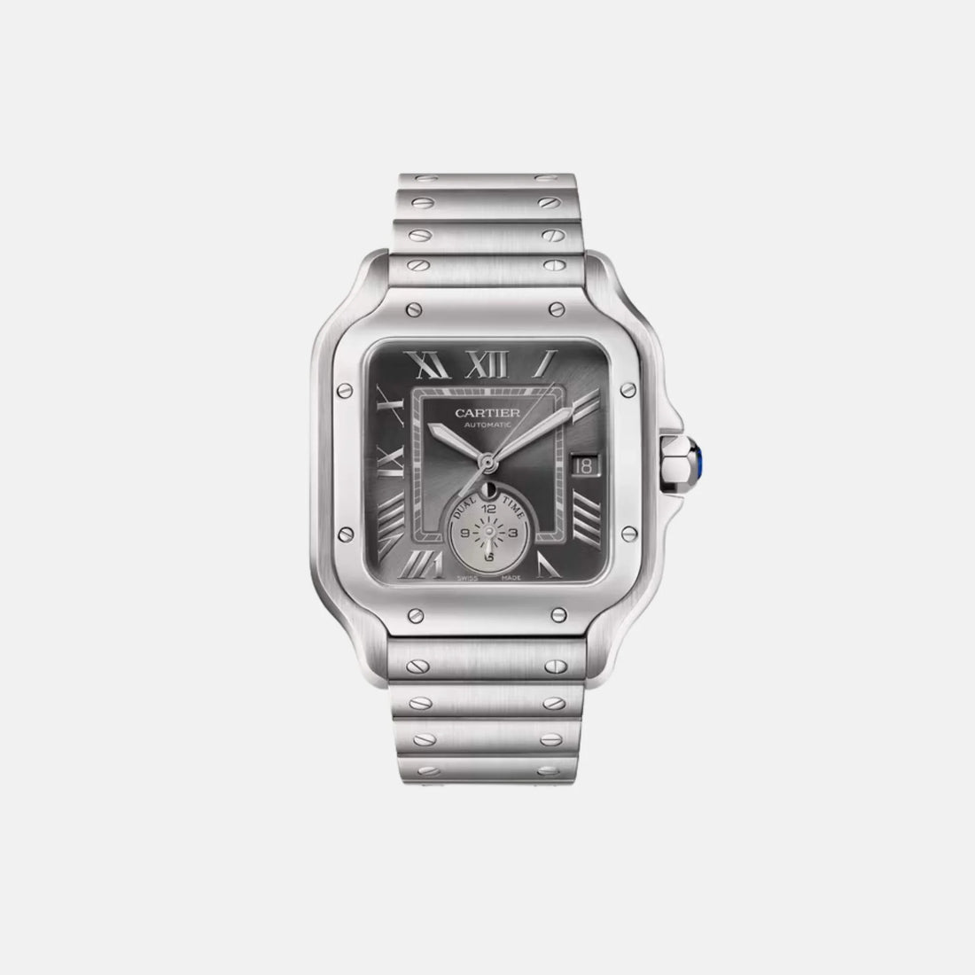 Cartier Santos Dual Time Large Model Steel Automatic WSSA0076