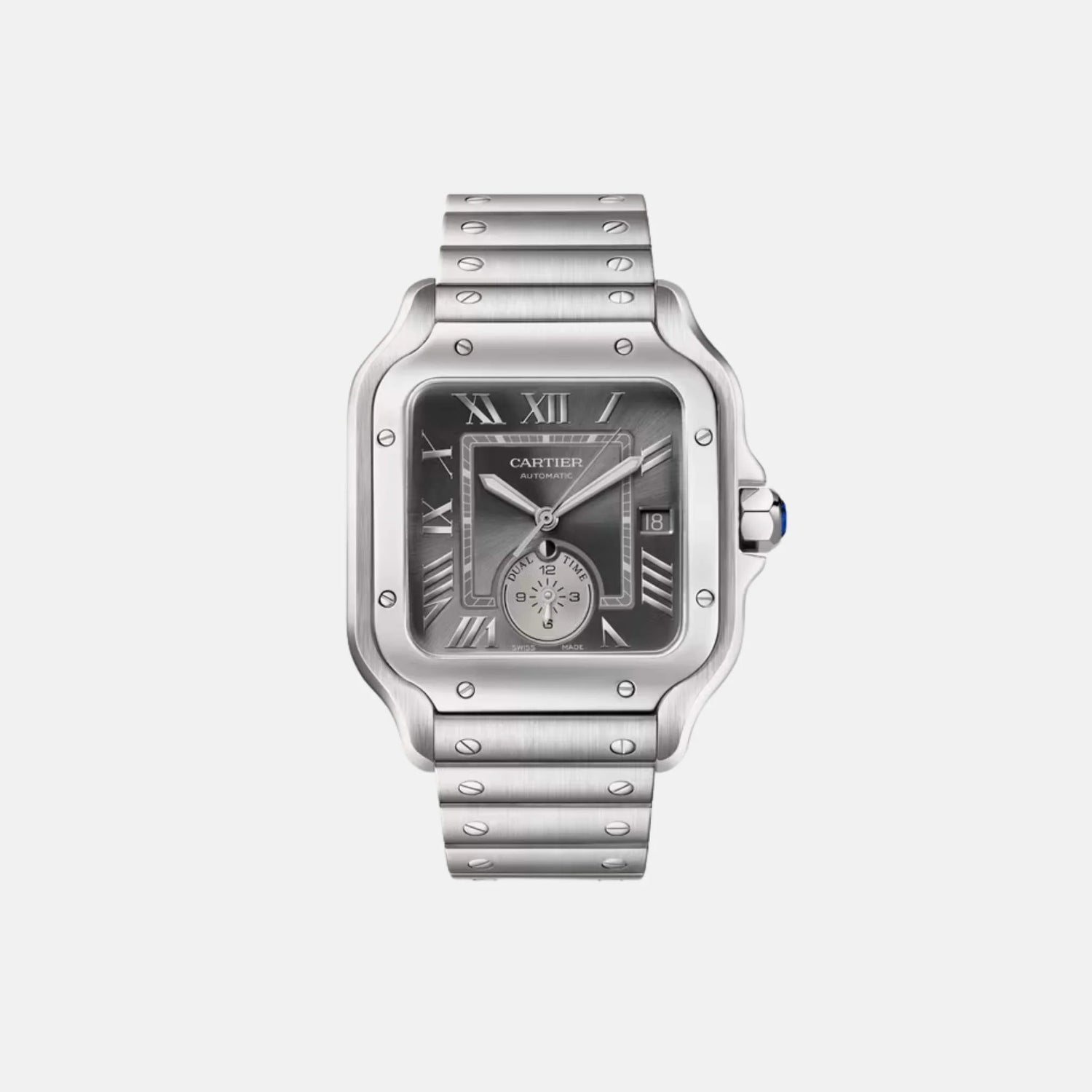 Cartier Santos Dual Time Large Model Steel Automatic WSSA0076