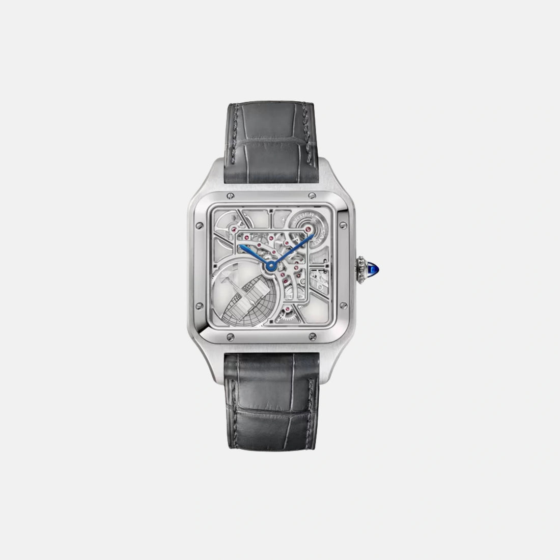 Cartier Santos Dumont Skeleton Large Model Steel WHSA0032
