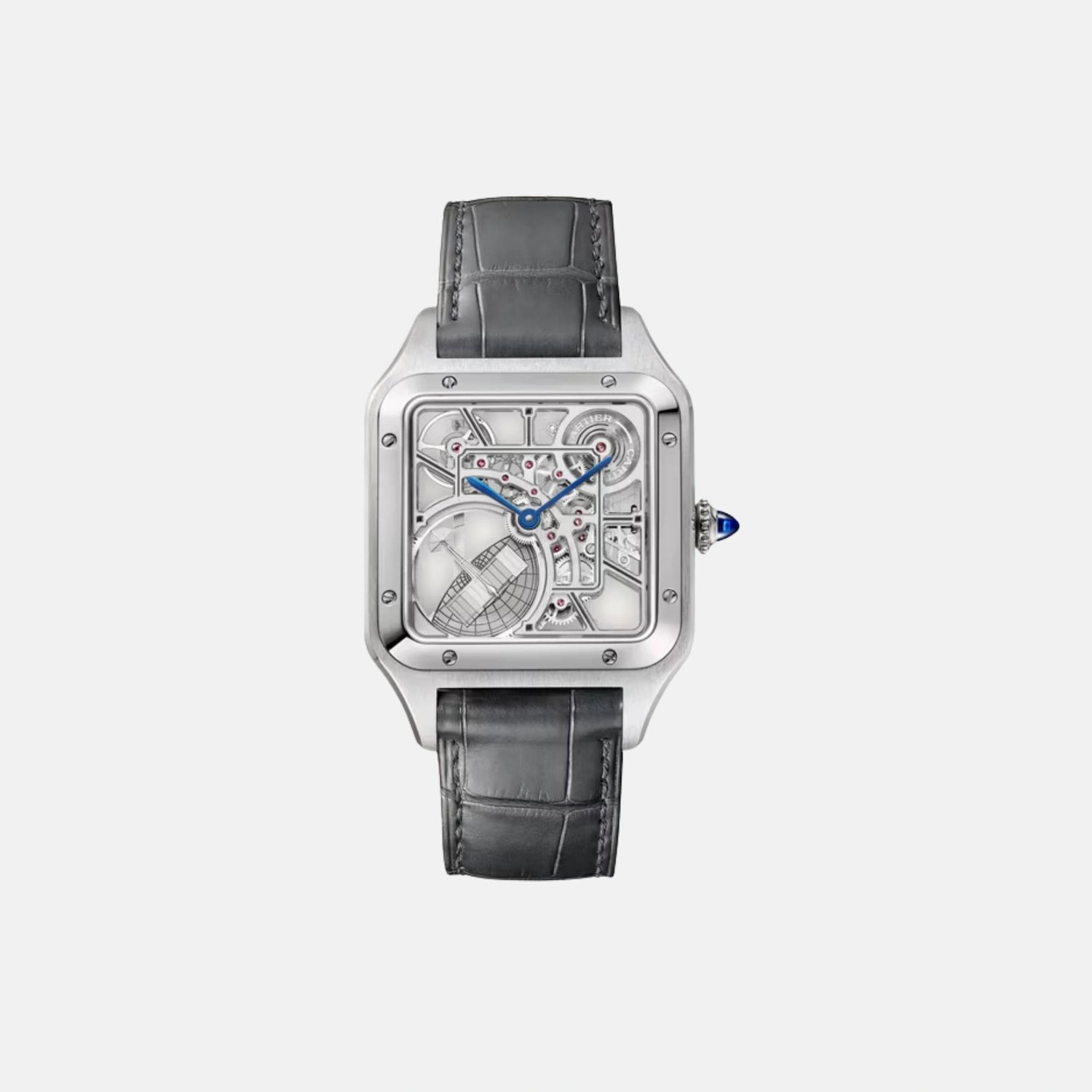 Cartier Santos Dumont Skeleton Large Model Steel WHSA0032
