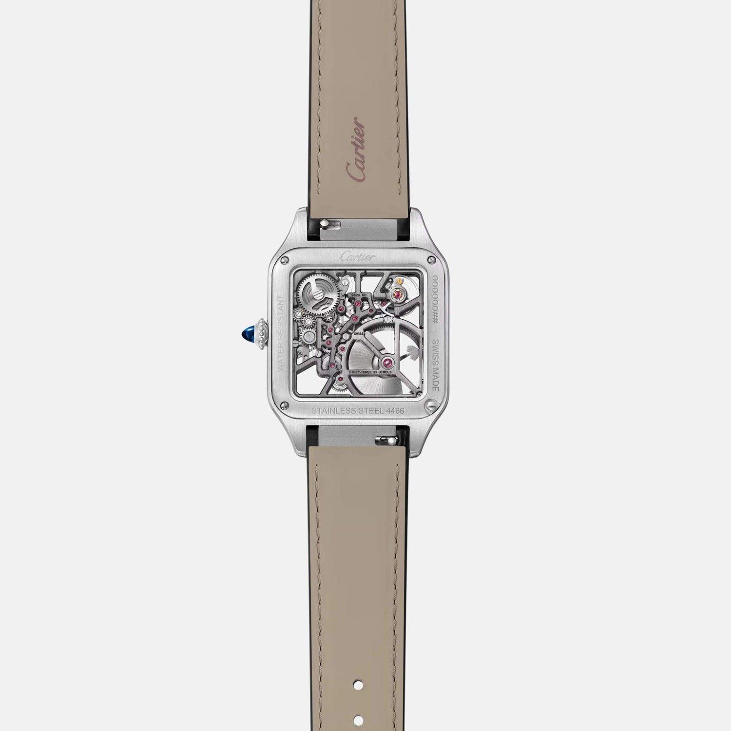 Cartier Santos Dumont Skeleton Large Model Steel WHSA0044, Back