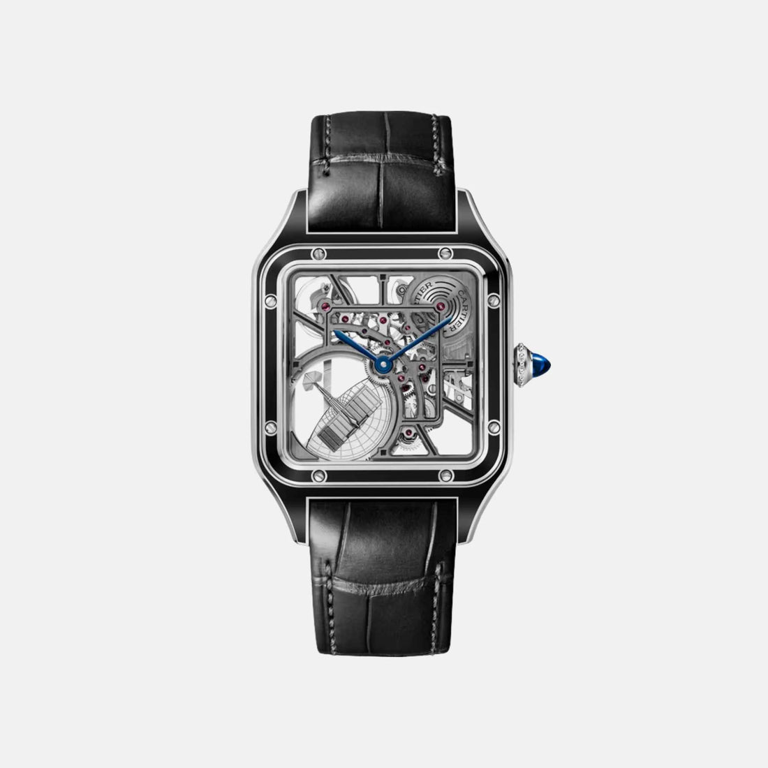 Cartier Santos Dumont Skeleton Large Model Steel WHSA0044, Front
