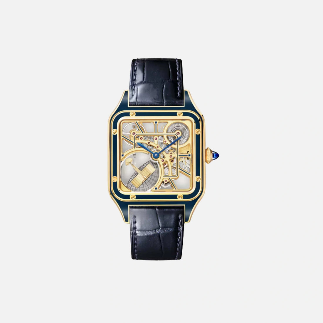 Cartier Santos Dumont Skeleton Large Model Yellow Gold WHSA0031