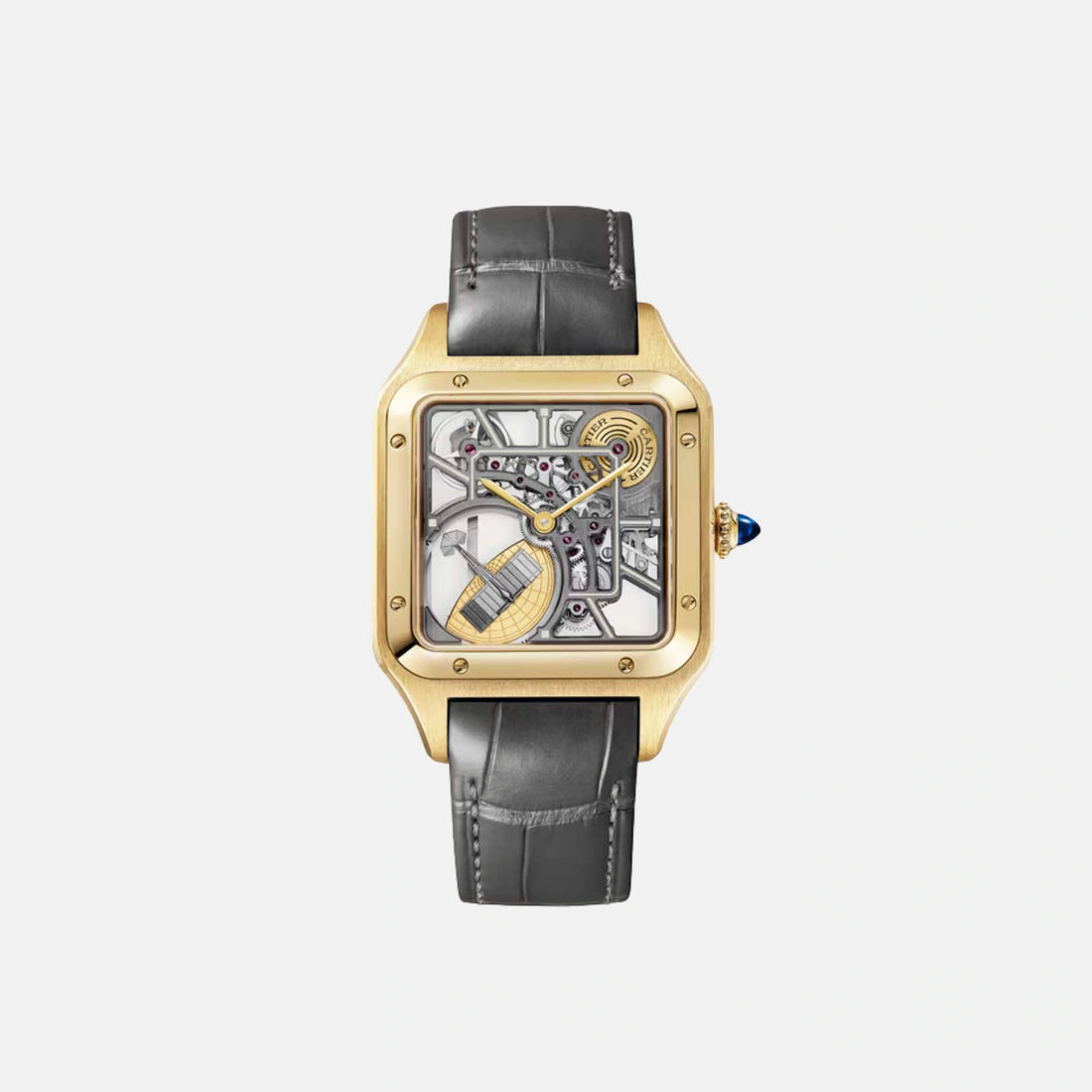 Cartier Santos Dumont Skeleton Large Model Yellow Gold WHSA0043, Front