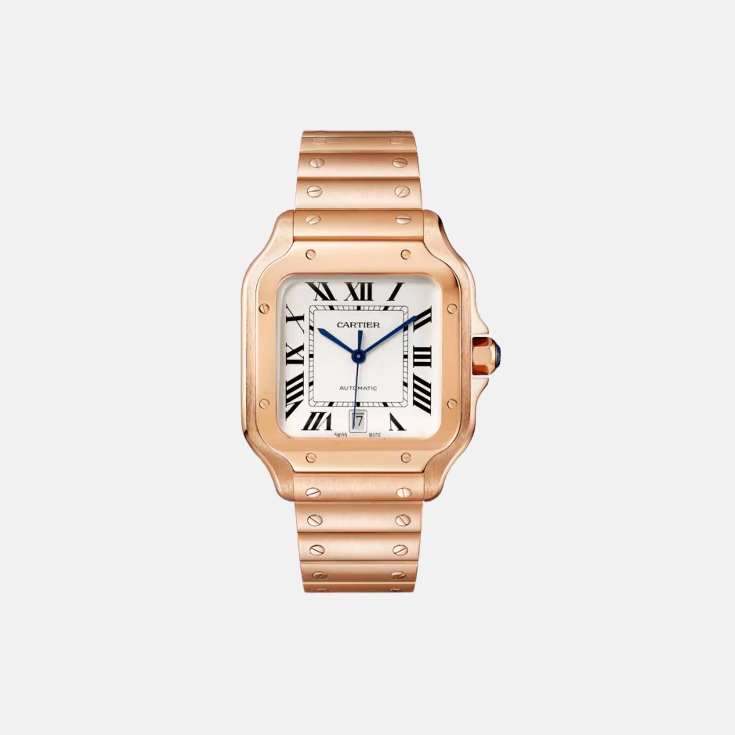 Cartier Santos Large Model 18K Rose Gold Automatic WGSA0007, Front