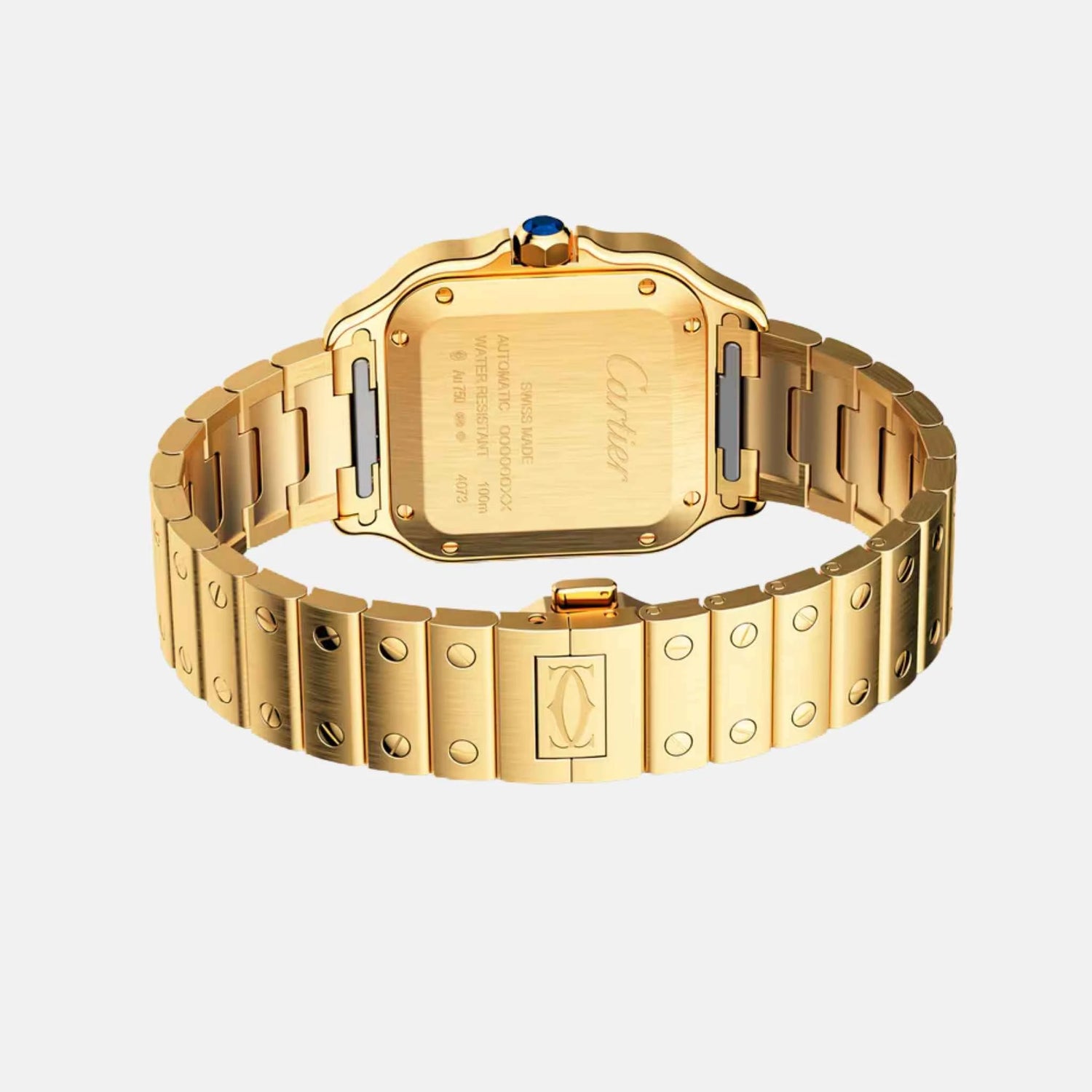 Cartier Santos Medium Model 18K Yellow Gold Automatic WGSA0030, Back