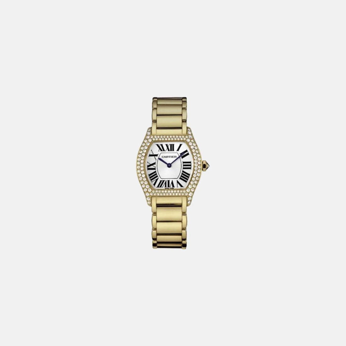 Cartier Tortue 18k Silver Dial 18k Yellow Gold 28.5mm WA5048W8