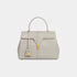 Celine Classique 16 Bag In Satinated Calfskin Handbag, Light Stone, Front View