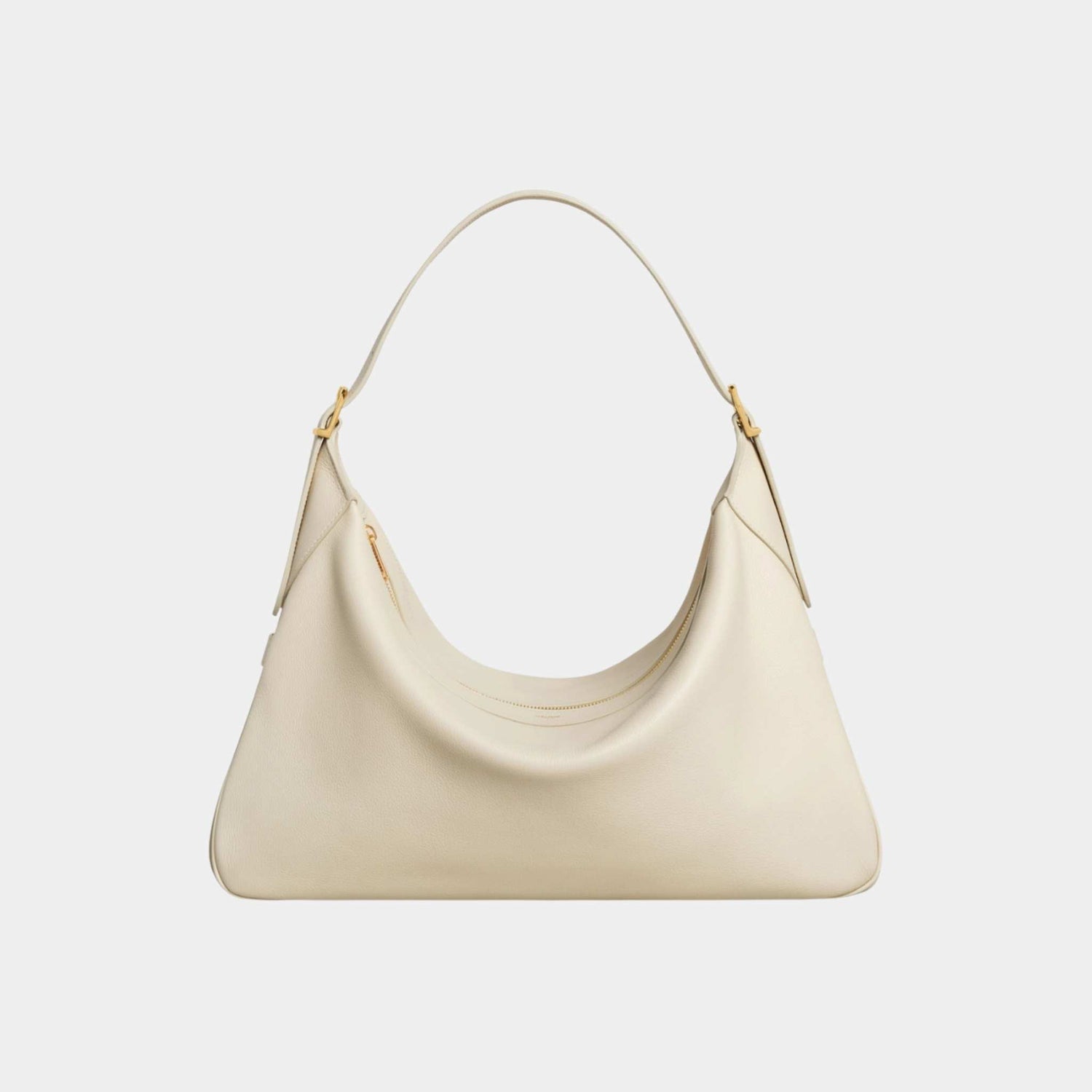 Celine Large Romy In Supple Calfskin Handbag, Limestone, Front View