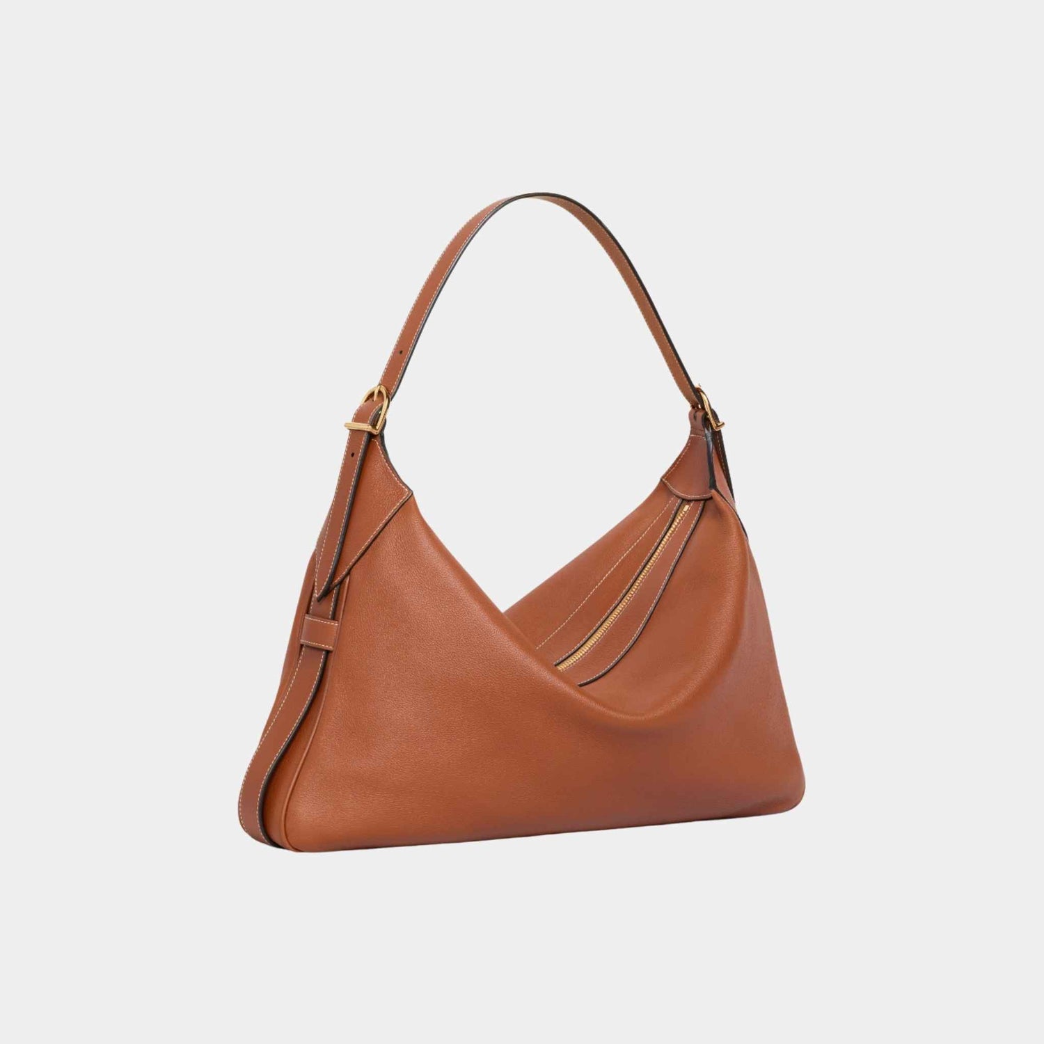 Celine Large Romy In Supple Calfskin Handbag, Tan, Side View