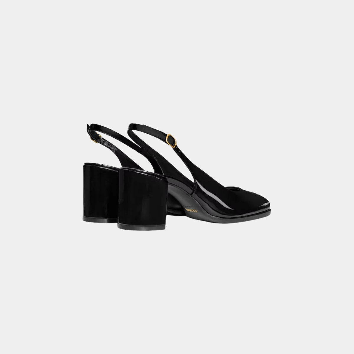 Celine Lily Perforated Triomphe Slingback in Patent Calfskin