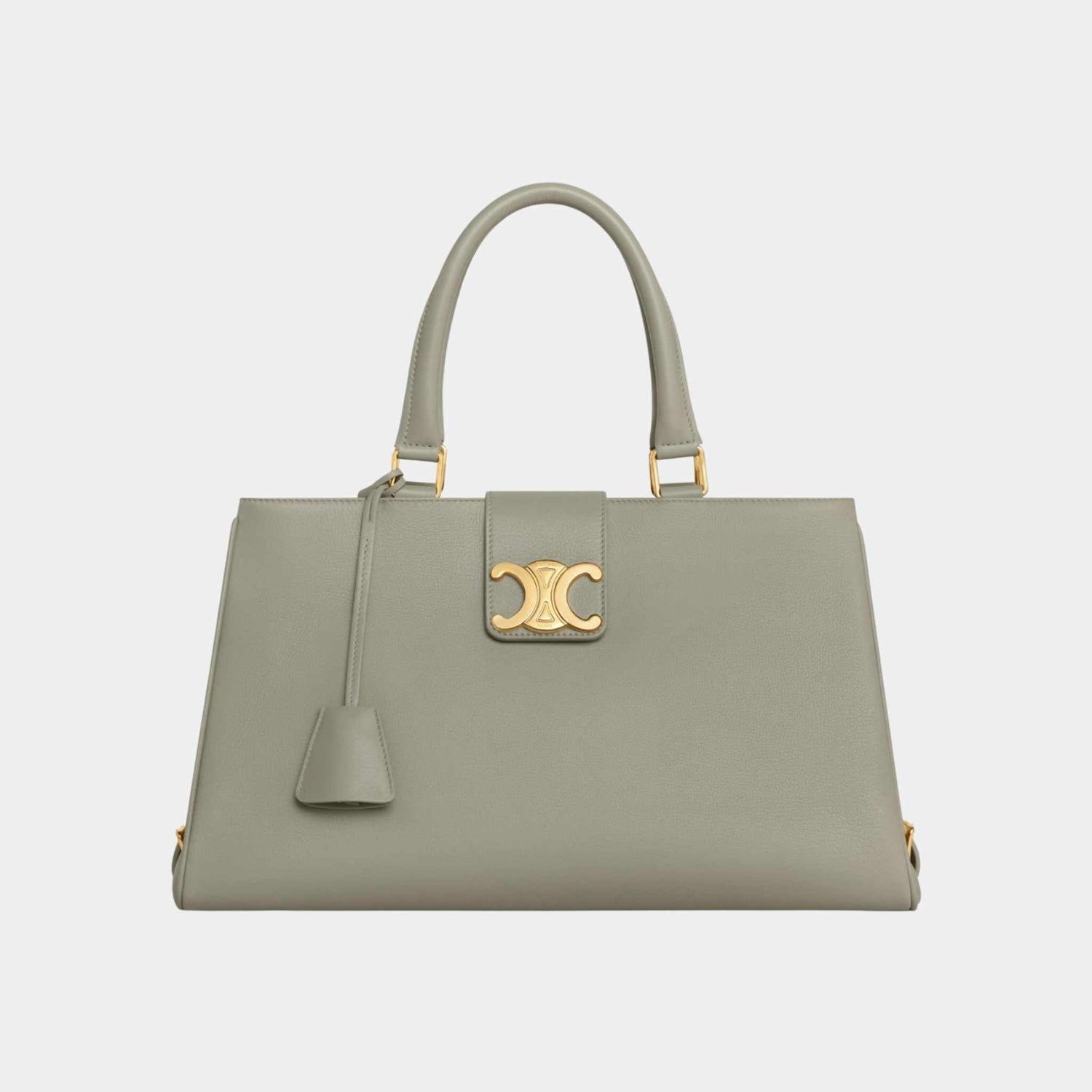 Celine Medium Appoline Bag In Supple Calfskin Handbag, Green Clay, Front View