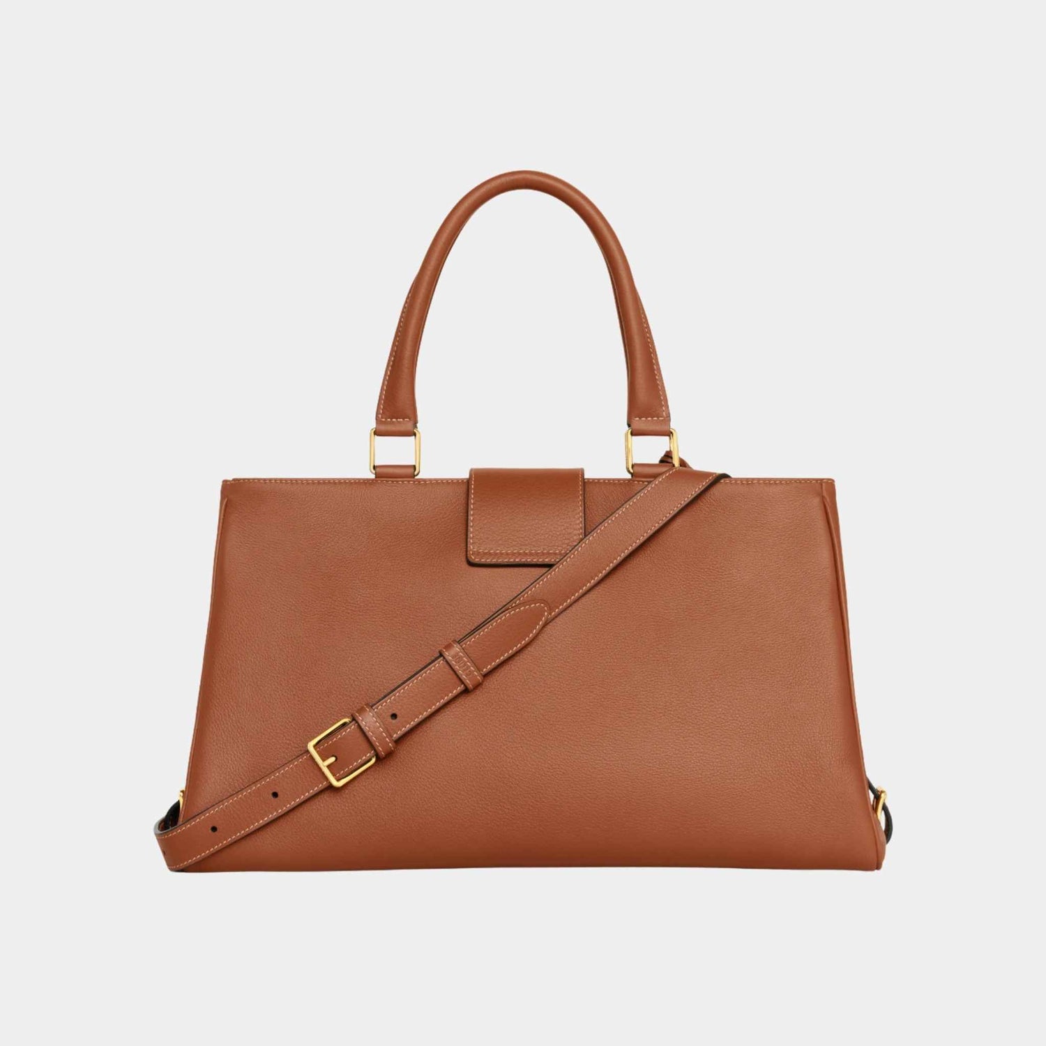 Celine Medium Appoline Bag In Supple Calfskin Handbag, Tan, Back View