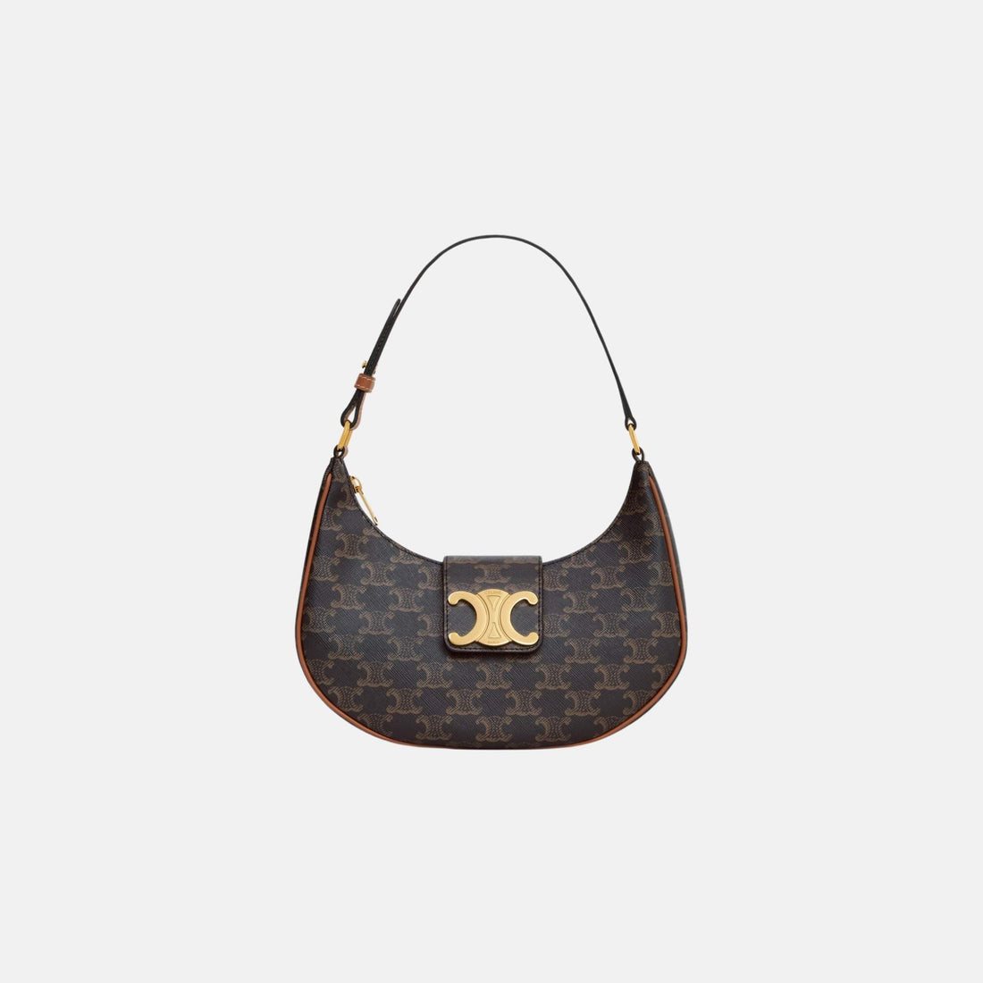 Celine Medium Ava Triomphe Bag In Triomphe Canvas And Calfskin, Front
