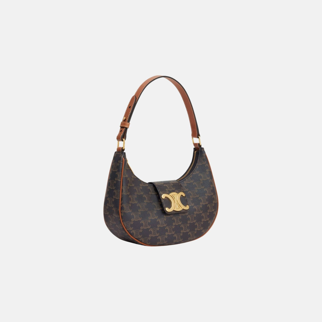 Celine Medium Ava Triomphe Bag In Triomphe Canvas And Calfskin, Side