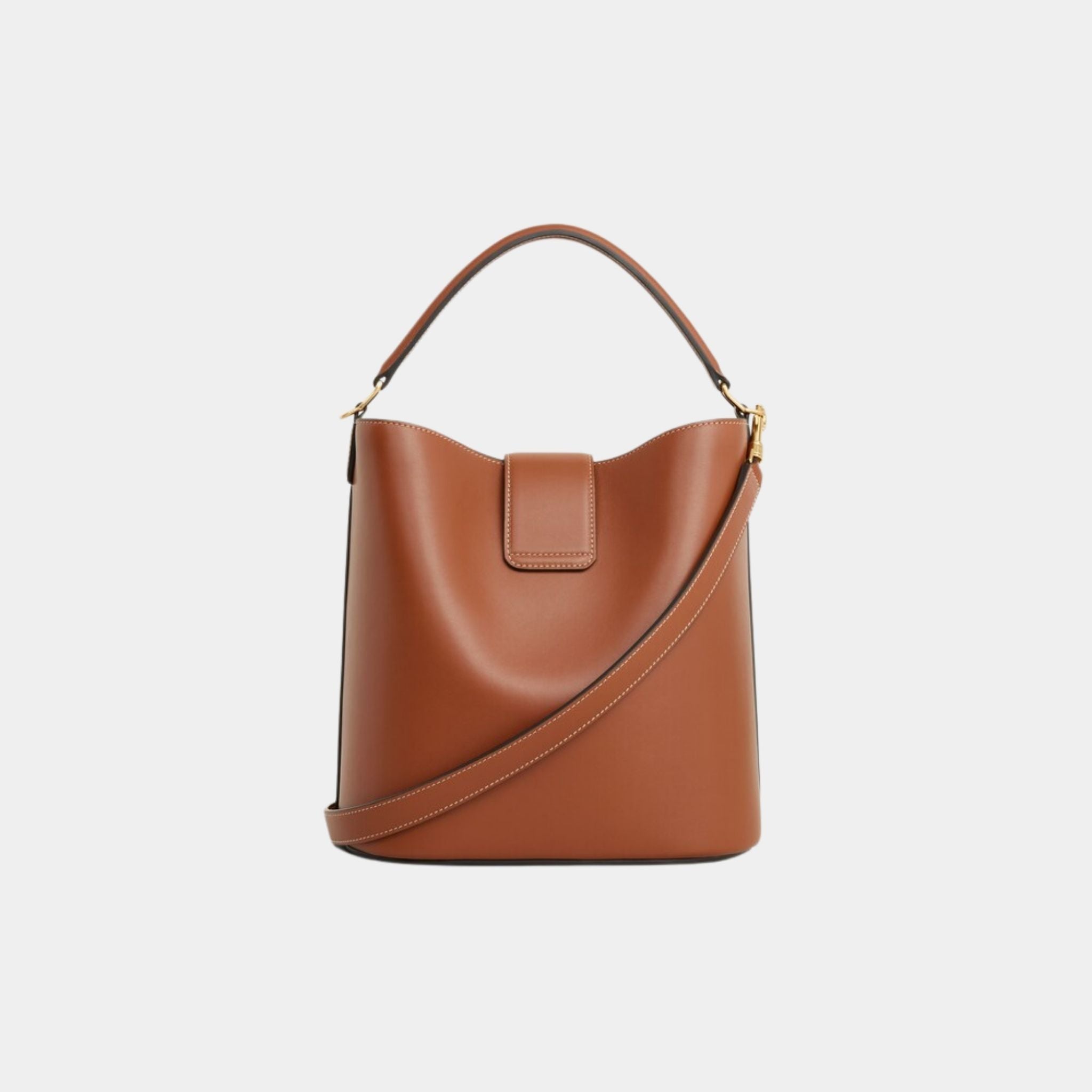 Celine Medium Bucket Louise in Smooth Calfskin, Tan, Back