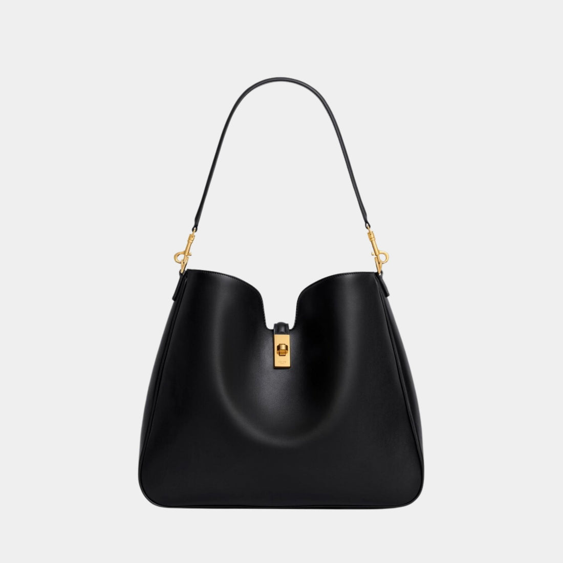 Celine Medium Camille 16 Soft Bag in Smooth Calfskin, Black, Front