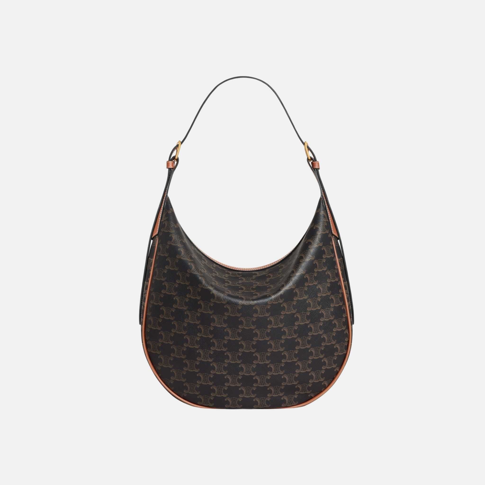 Celine Medium Heloïse Bag In Triomphe Canvas And Calfskin, Front