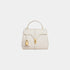 Celine Mini 16 In Satinated Calfskin Handbag, White Cotton, Front View