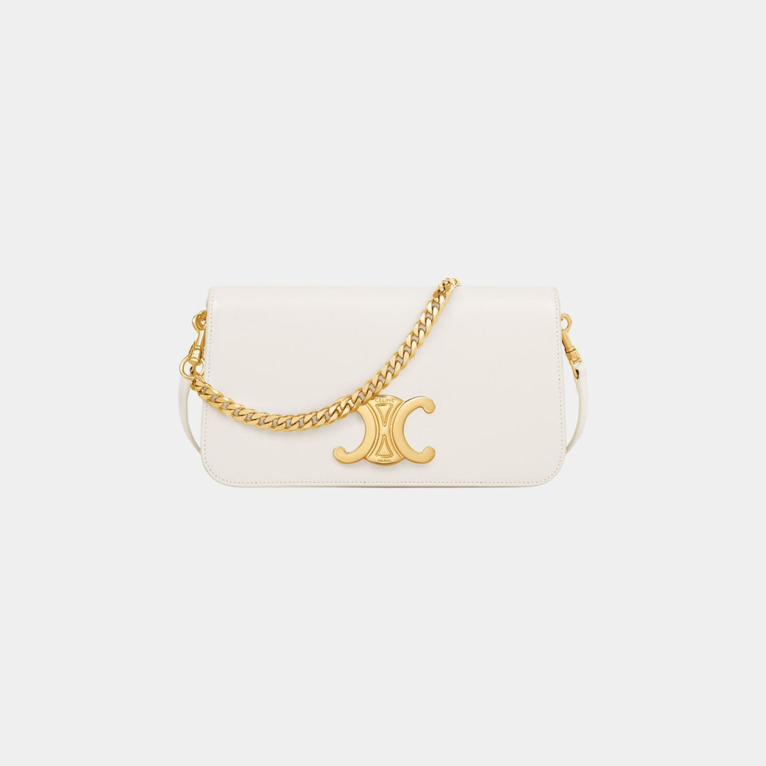 Celine Multipochette in Shiny Calfskin, Rice, Front