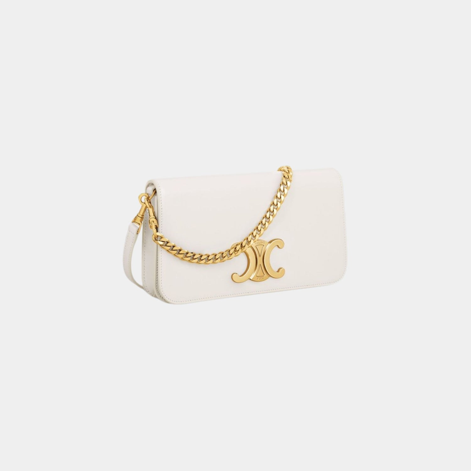 Celine Multipochette in Shiny Calfskin, Rice, Side