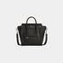 Celine Nano Luggage Bag In Drummed Calfskin Handbag, Black, FrontView