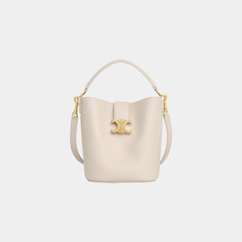 Celine Small Louise Bag In Smooth Calfskin Handbag, PaleBeige, FrontView