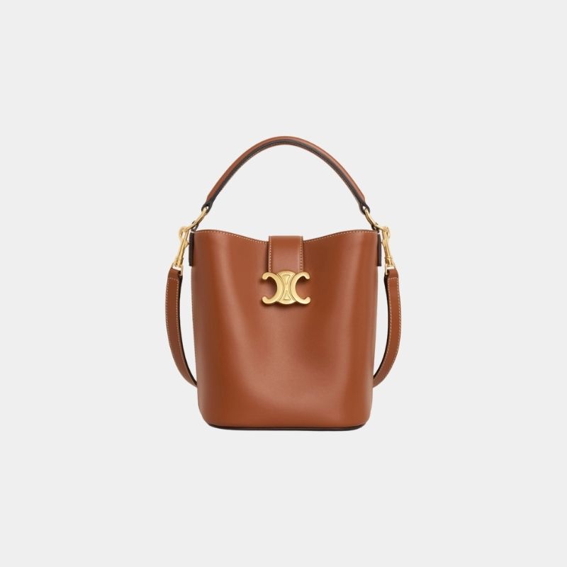 Celine Small Louise Bag In Smooth Calfskin Handbag, Tan, FrontView