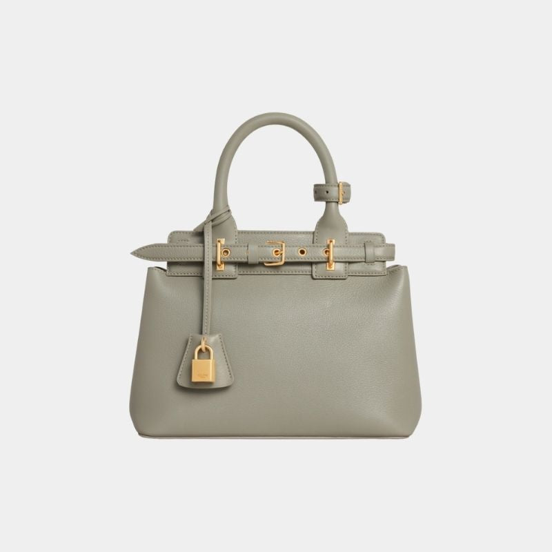 Celine Teen Celine Conti Bag In Supple Calfskin Handbag, GreenClay, FrontView