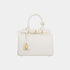 Celine Teen Celine Conti Bag In Supple Calfskin Handbag, white, FrontView