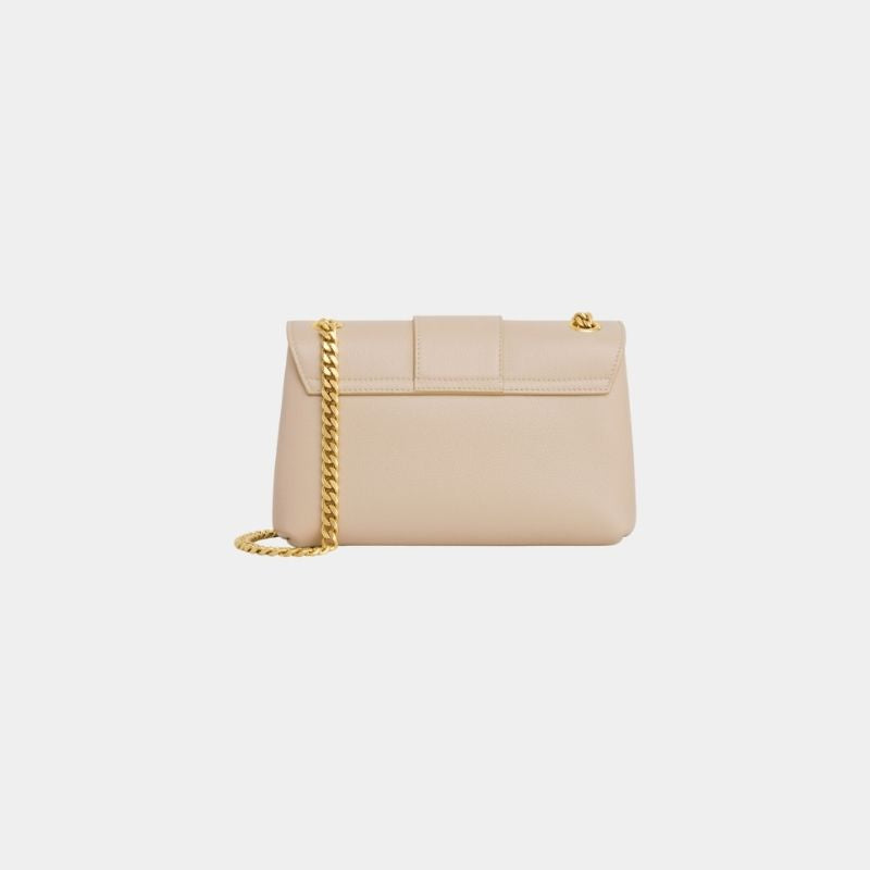 Celine Teen Celine Victoire Bag In Supple Calfskin Handbag, Nude, BackView