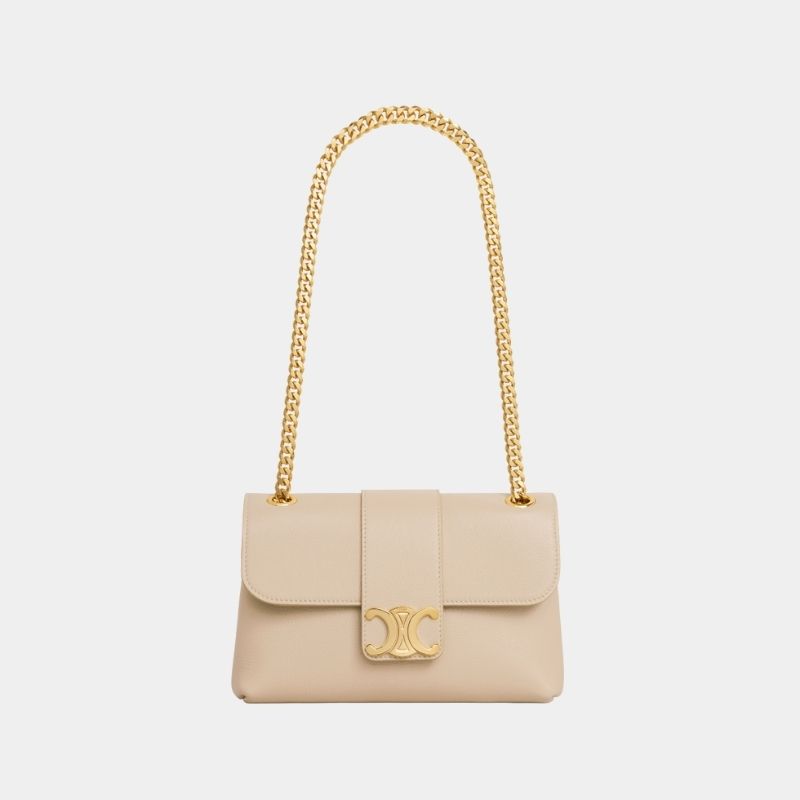 Celine Teen Celine Victoire Bag In Supple Calfskin Handbag, Nude, FullView