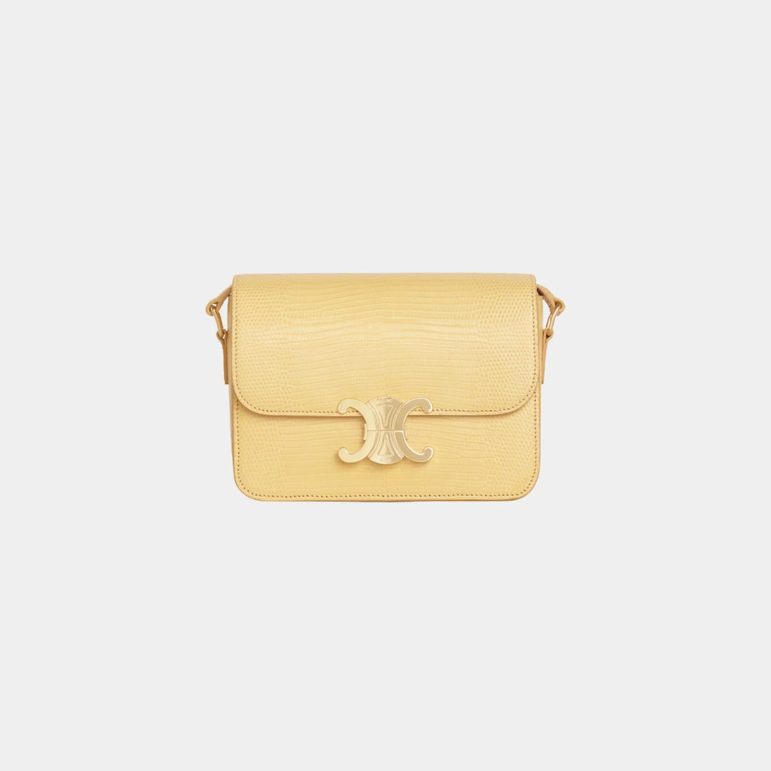 Celine Teen Triomphe Bag In Lizard, Pollen