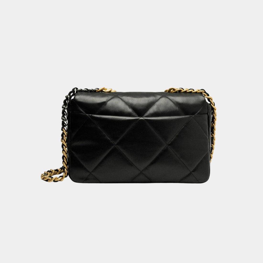 CHANEL 19 Large Handbag Shiny Lambskin, Back