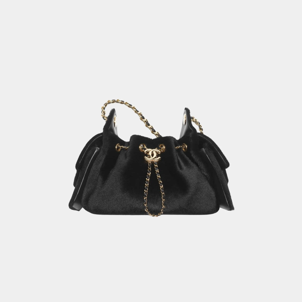 Chanel 25 Mini Handbag in Black Lambskin