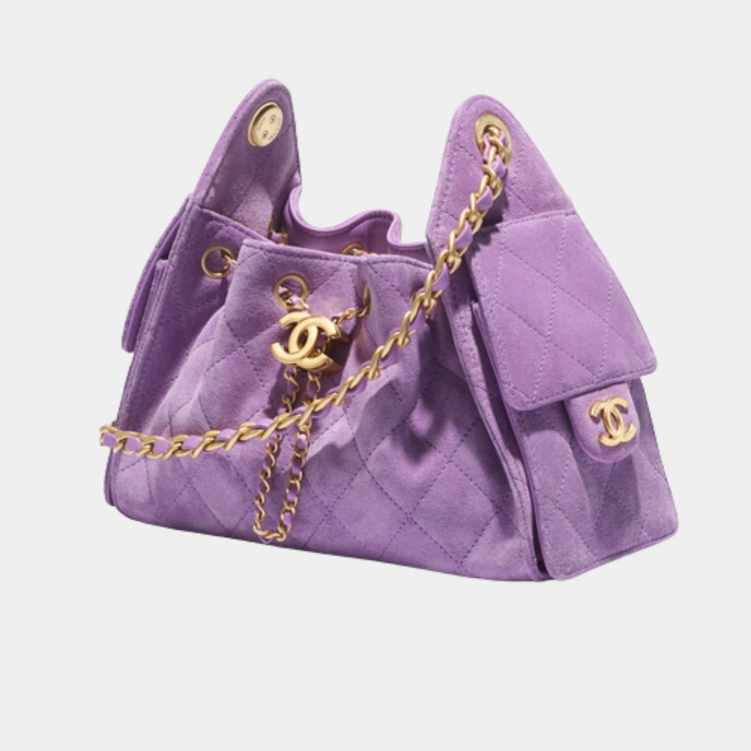 25 Mini Handbag Suede Calfskin &amp; Gold Metal