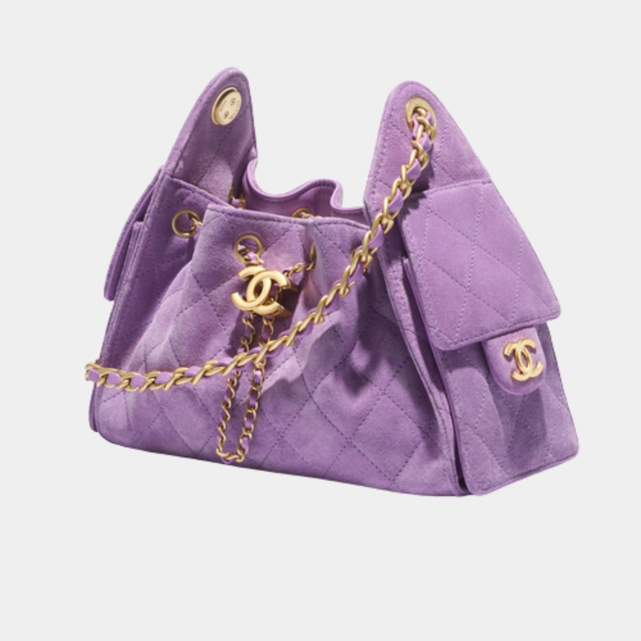 25 Mini Handbag Suede Calfskin &amp; Gold Metal