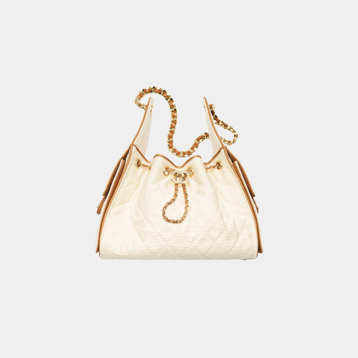 Chanel 25 Small Handbag Canvas Calfskin & Gold-Tone Metal